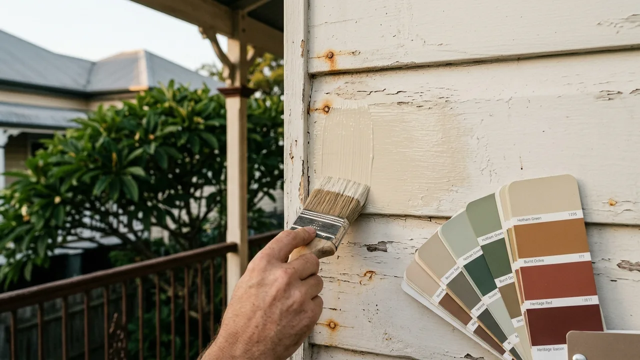 Brisbane painter detail relevant to "Choosing a heritage colour scheme for a New Farm or Teneriffe home"