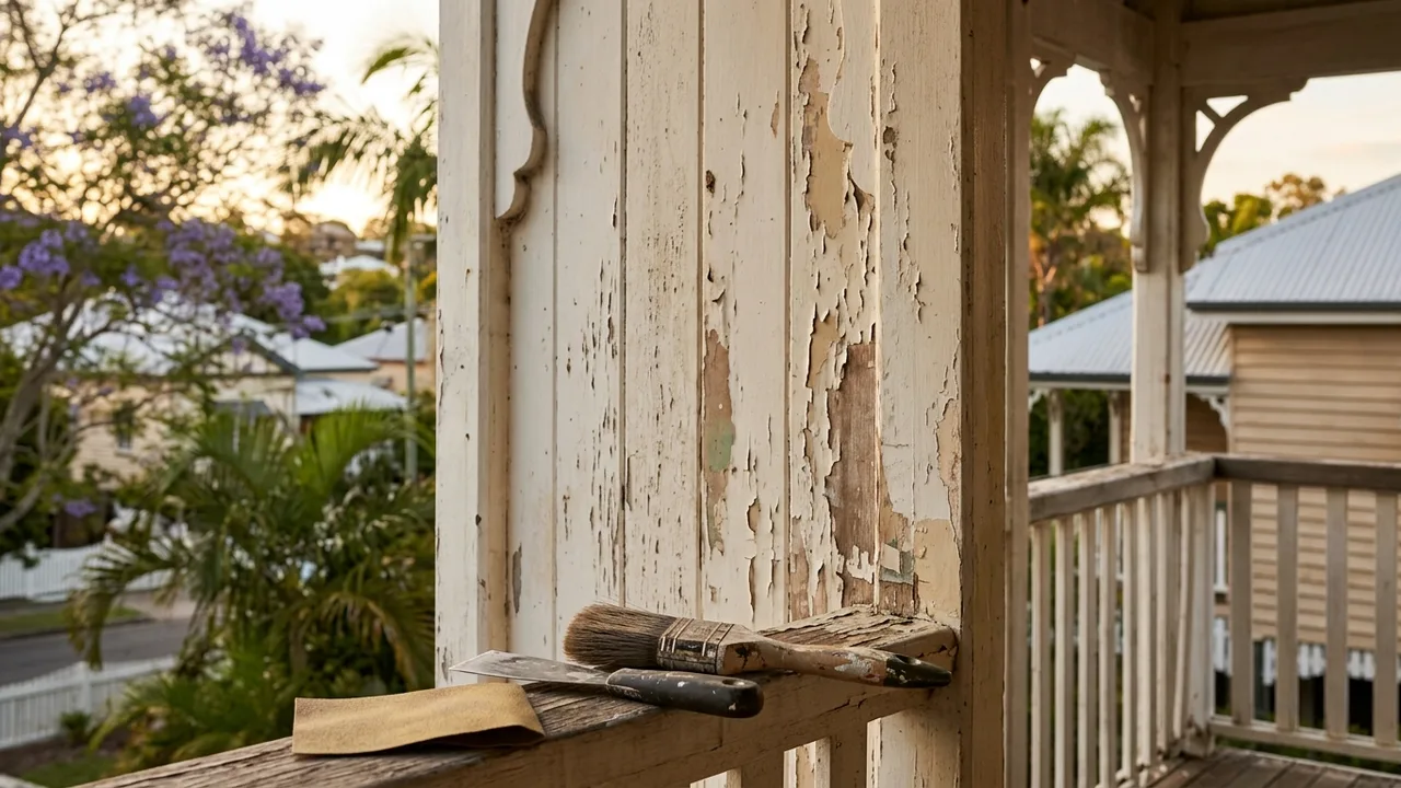 Brisbane painter detail relevant to "How often does a Brisbane Queenslander actually need repainting?"
