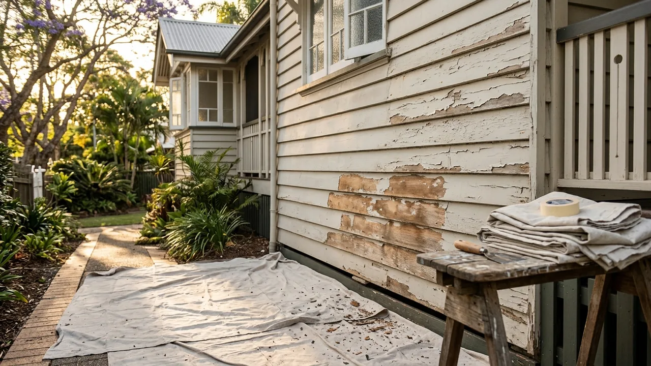 Brisbane painter context shot for "Lead paint in New Farm and Herston homes: what you need to know before you renovate"